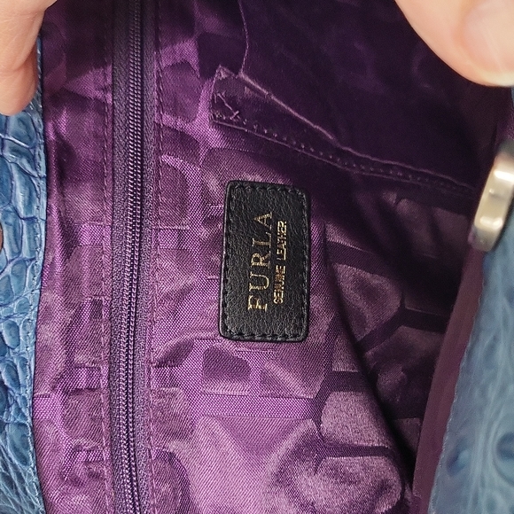 Croc print Furla shoulder bag - Picture 4 of 9